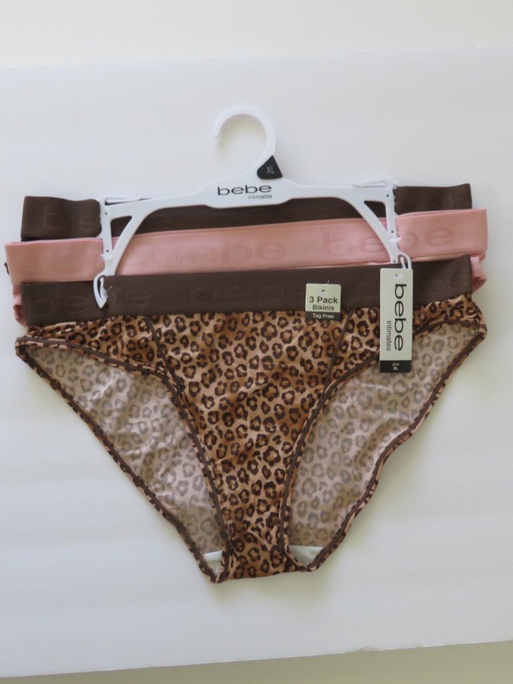 (#122) bebe Women's 3-Pack Bikinis Tag Free Size XL